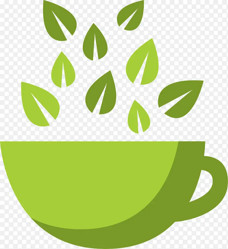 绿色春季茶叶茶杯