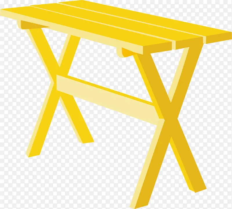 矢量手绘黄色桌子