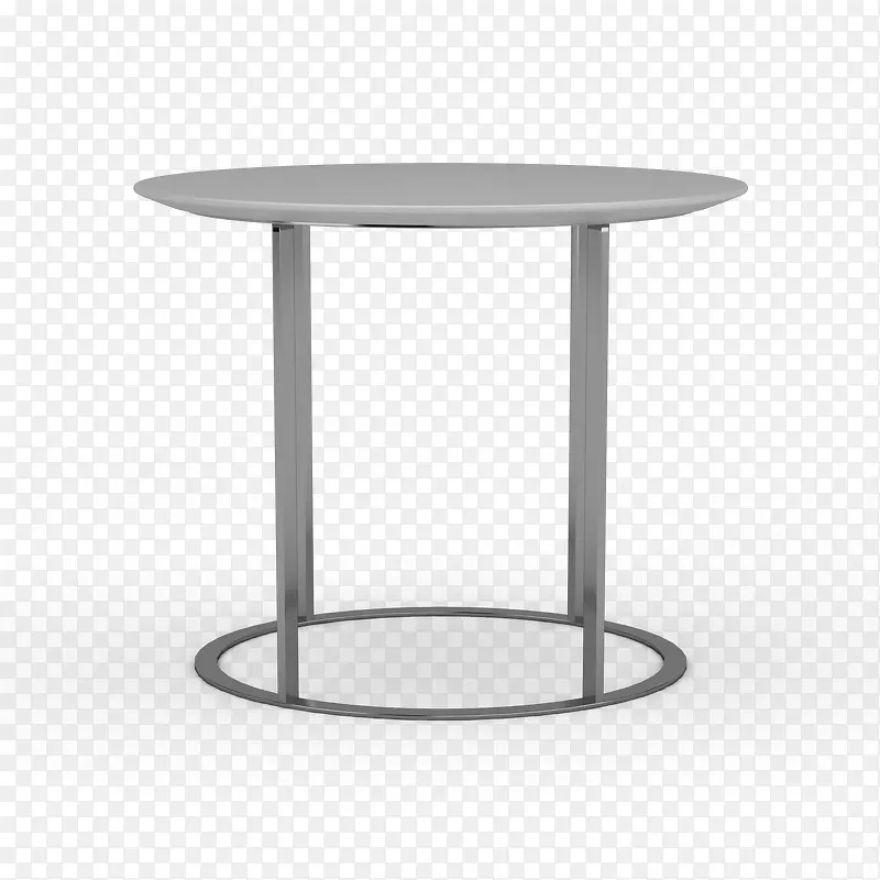 一个灰色圆形金属吧台桌