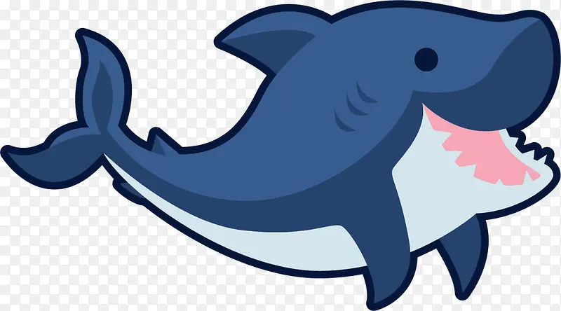 蓝色卡通可爱鲨鱼