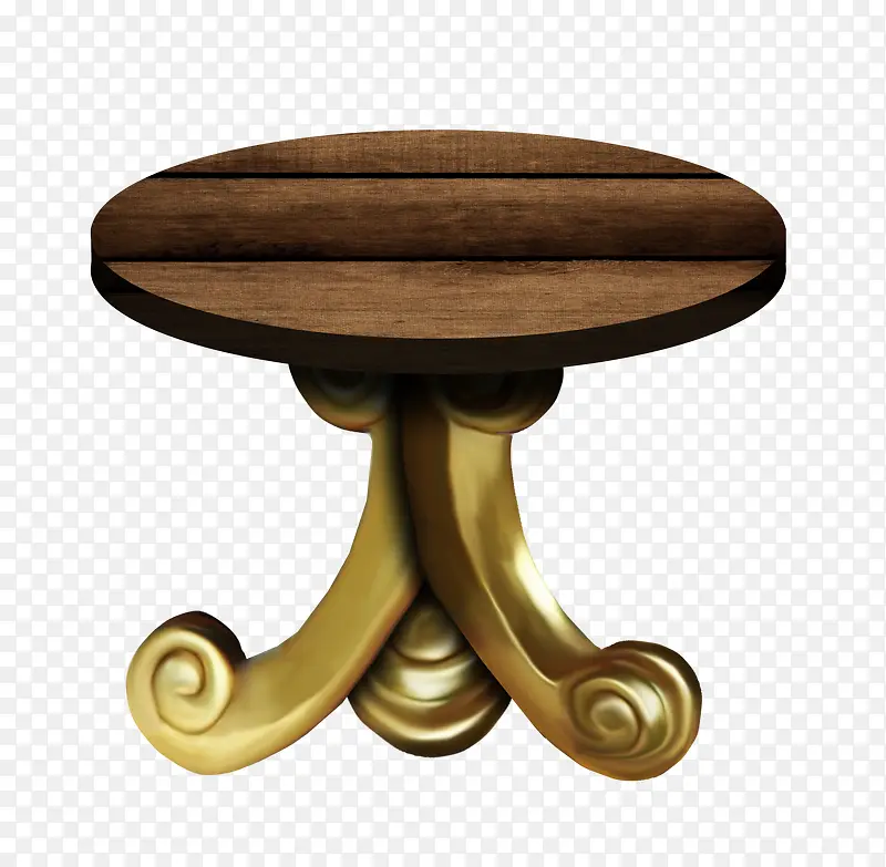 棕色漂亮圆形木桌