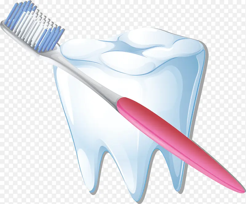粉红牙刷健康牙齿