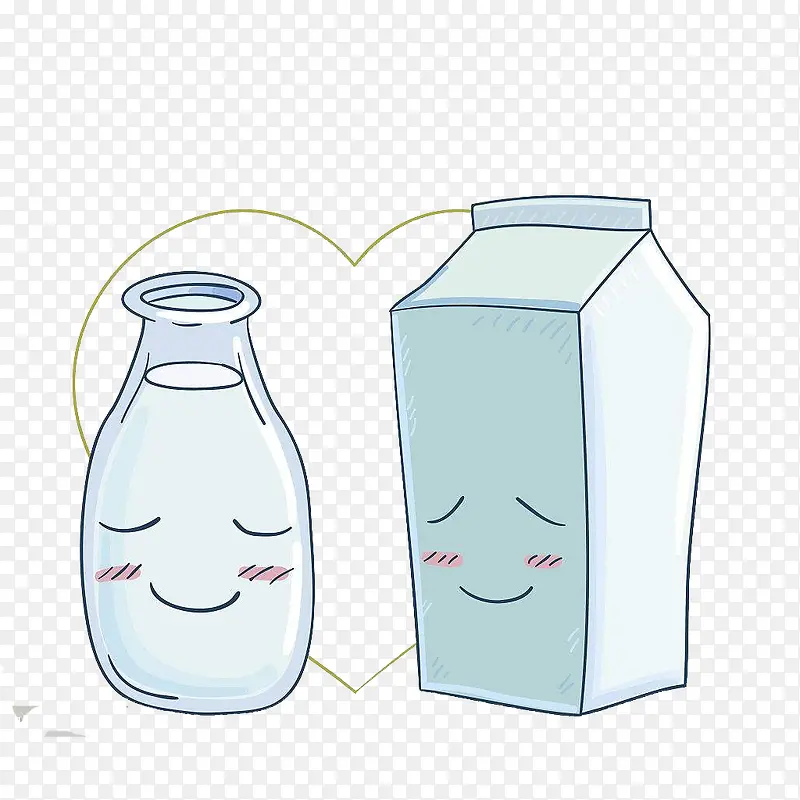 浅蓝色可爱牛奶盒