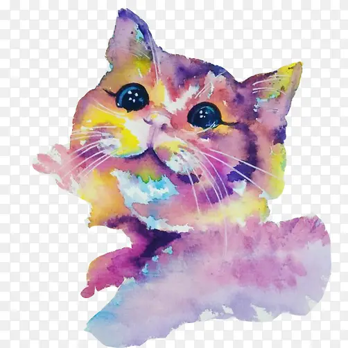 猫咪彩绘晕染头像素材图片