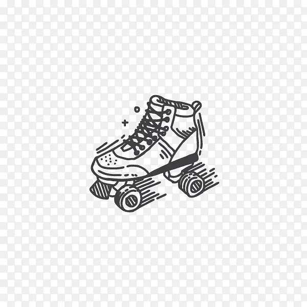 滑轮溜冰鞋简笔画