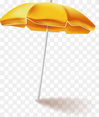 沙滩海边黄色太阳伞