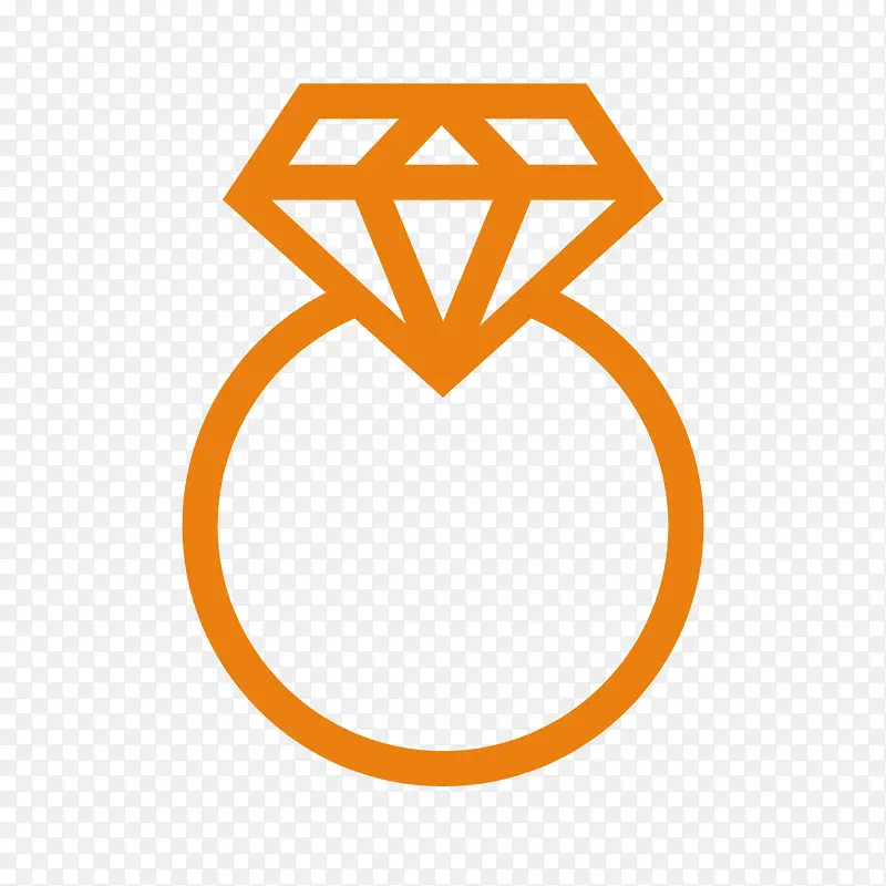橙色卡通钻石戒指