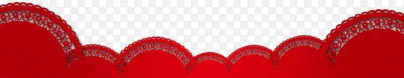 红色半圆花纹装饰边框