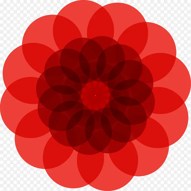红色几何花朵图