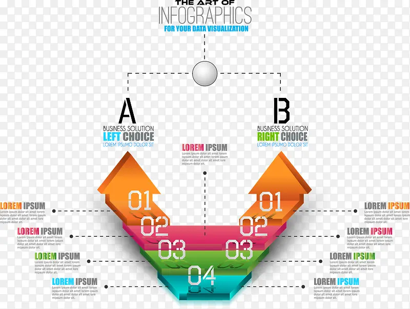 数字箭头信息装饰矢量图