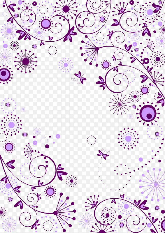 唯美紫色花纹装饰