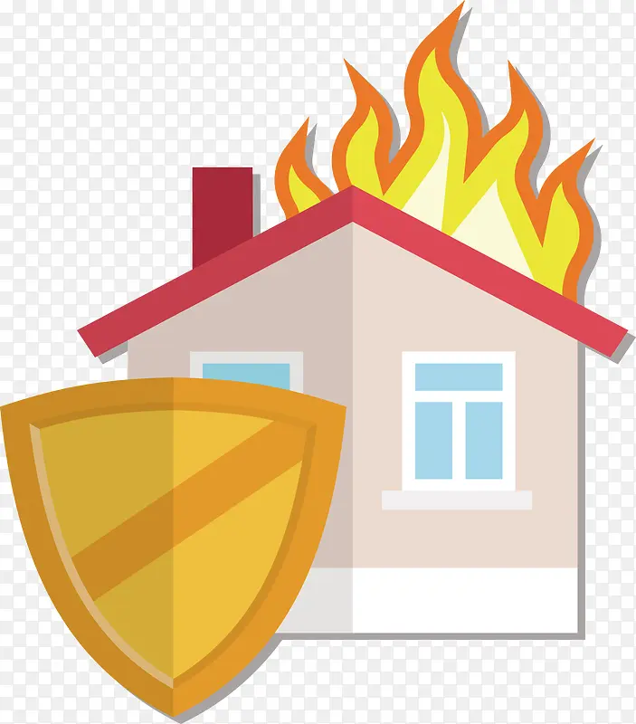 矢量房屋防火防护