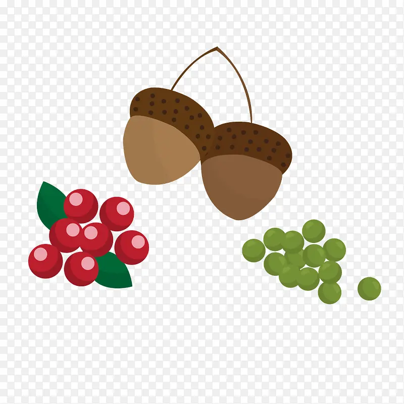 手绘浆果坚果食材图标设计矢量图