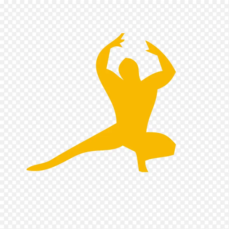 黄色健身俱乐部logo蹲下