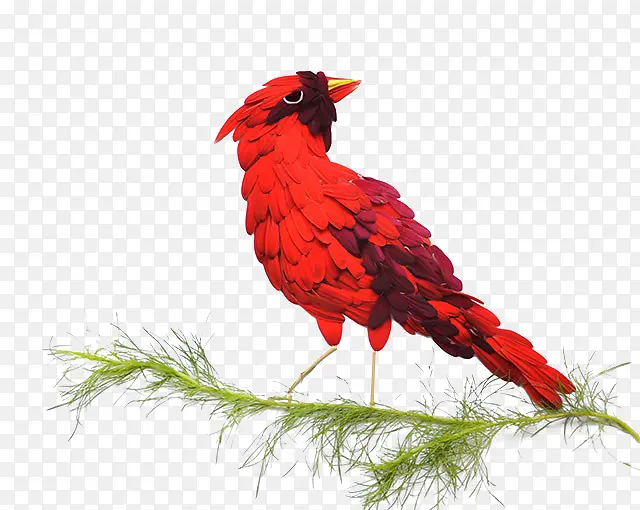 红色花瓣手拼小鸟