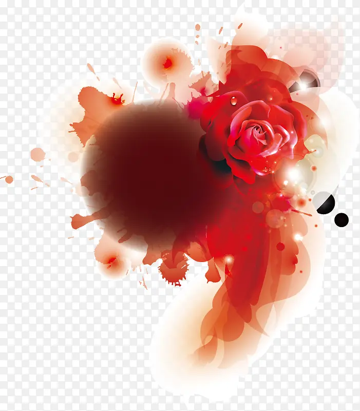 红色玫瑰底纹装饰