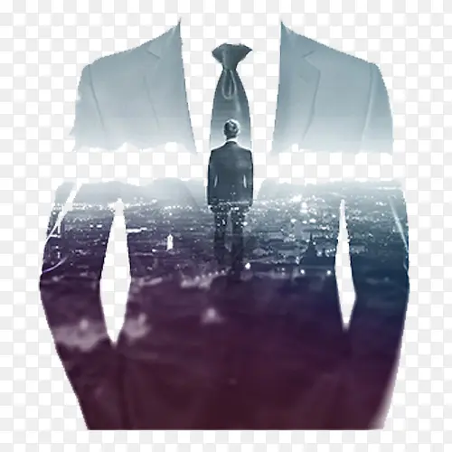 蓝色简约装饰商务人物设计图