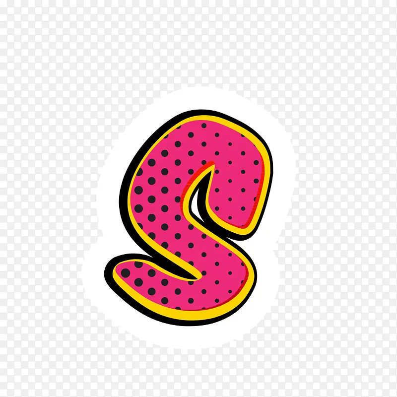 漫画风格字母S