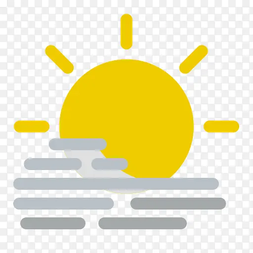 黄色扁平化太阳天气元素