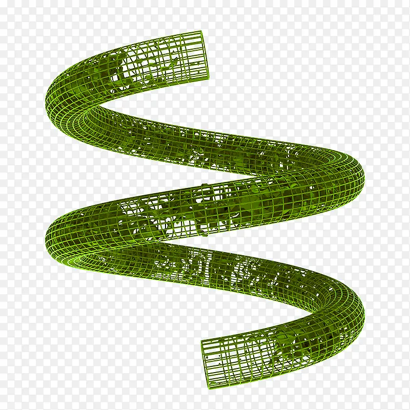 绿色曲线网状不规则3D立体建模