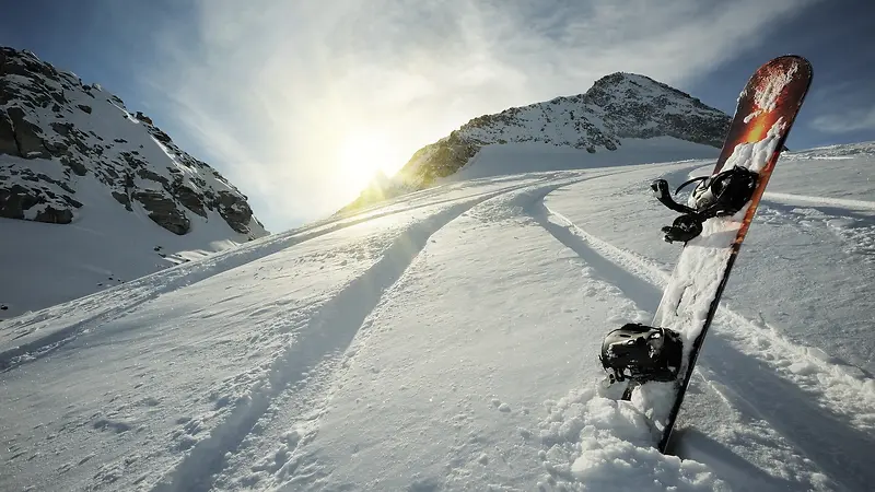 冬日倾斜运动滑雪