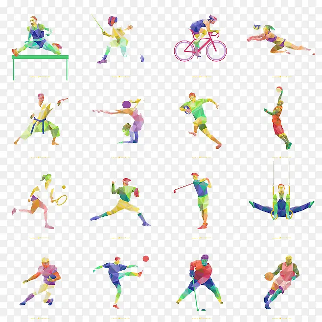 奥运会多边形彩色运动