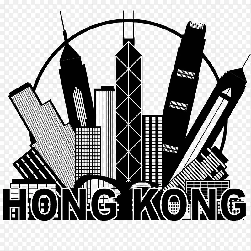 抽象老香港建筑群