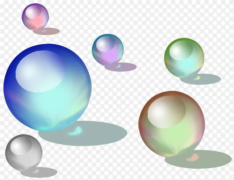 彩色创意水晶球玻璃弹珠效果图