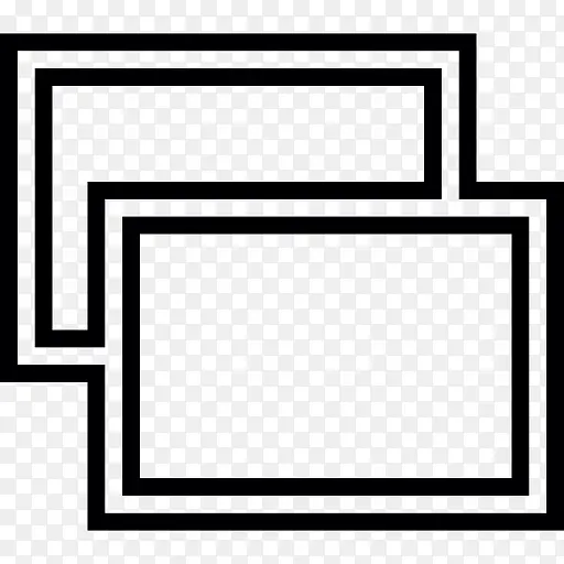 两个重叠的矩形框的轮廓图标