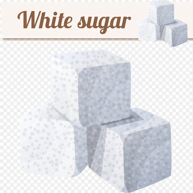 矢量白色方糖