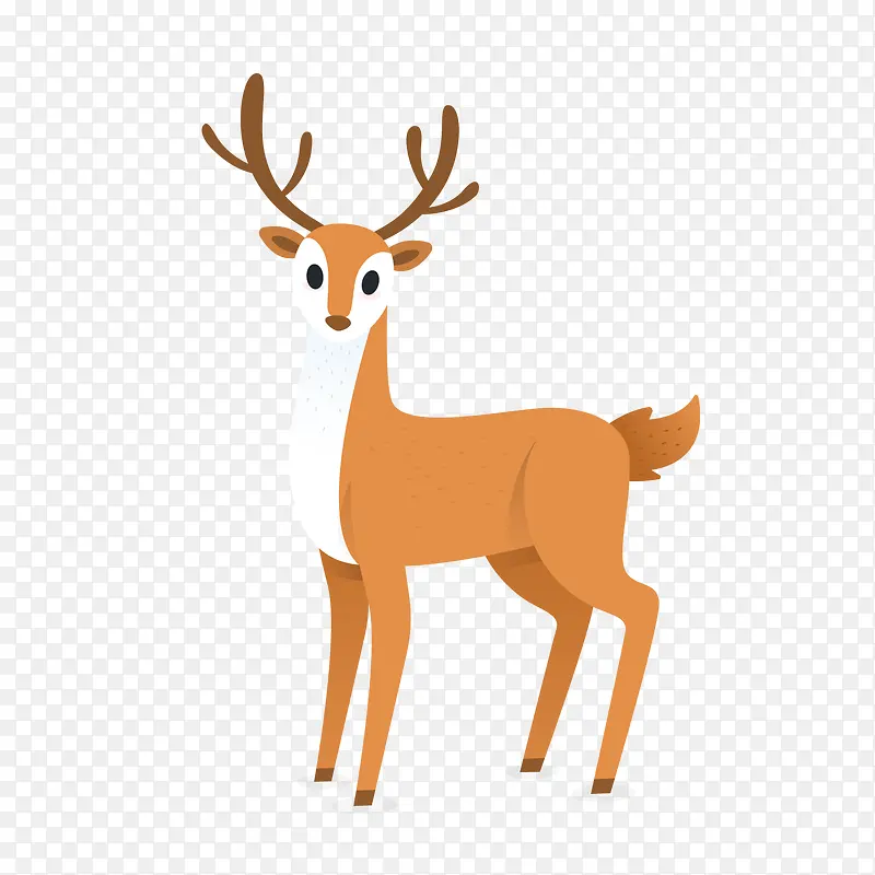 棕色可爱小鹿矢量图