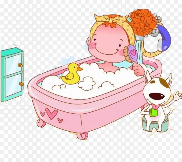 粉色浴缸