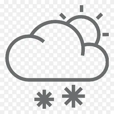 天气云太阳雪Outline-icons