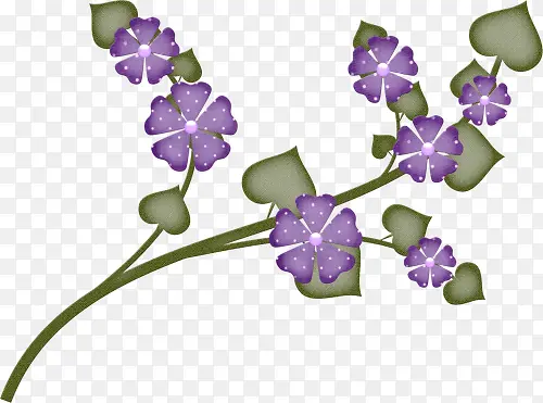 卡通手绘紫色小碎花