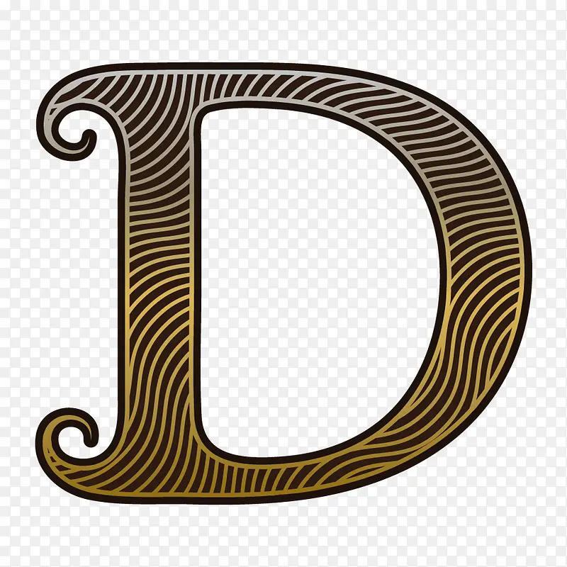 棕色螺旋纹字母D