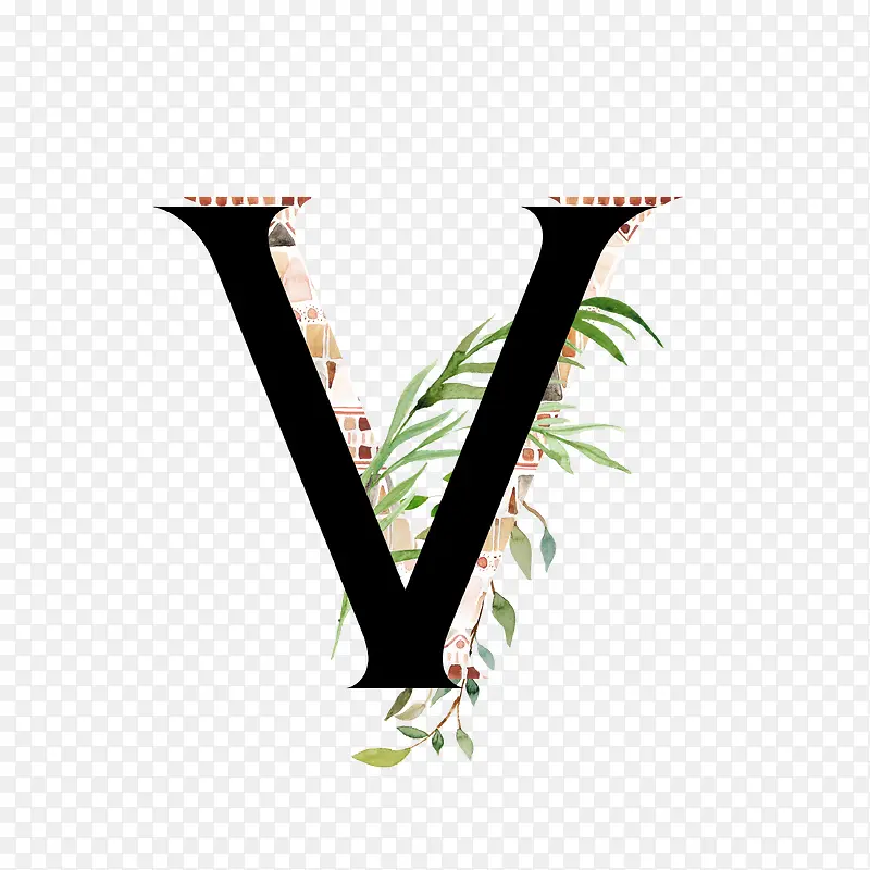 卡通手绘英文字母VPNG图片素材下载_图片编号8097444-PNG素材网