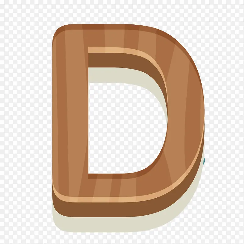 棕色木质纹路字母D