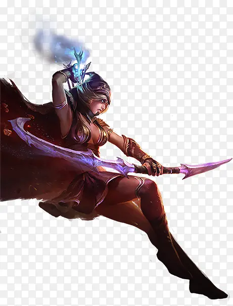 拿弓的女战士古风手绘游戏海报背景
