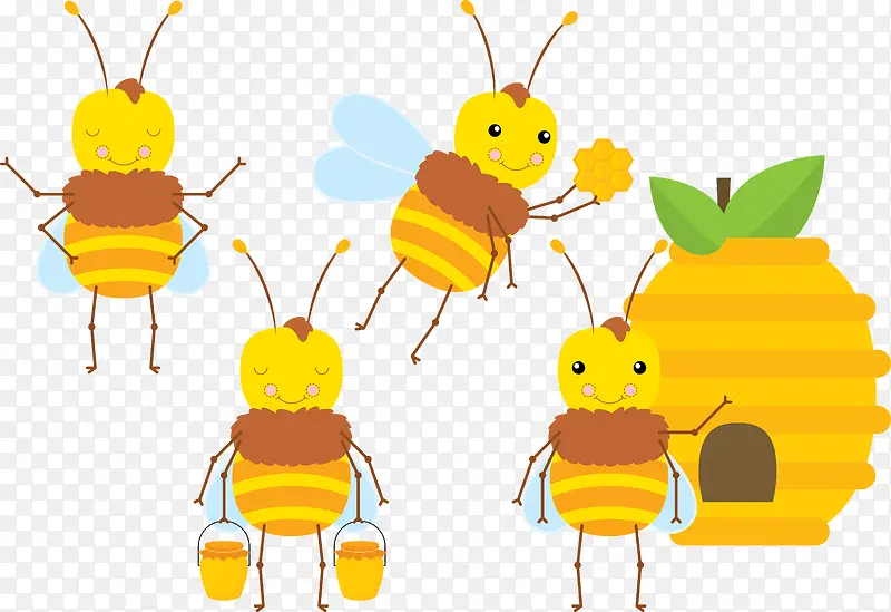 矢量图勤劳的蜜蜂