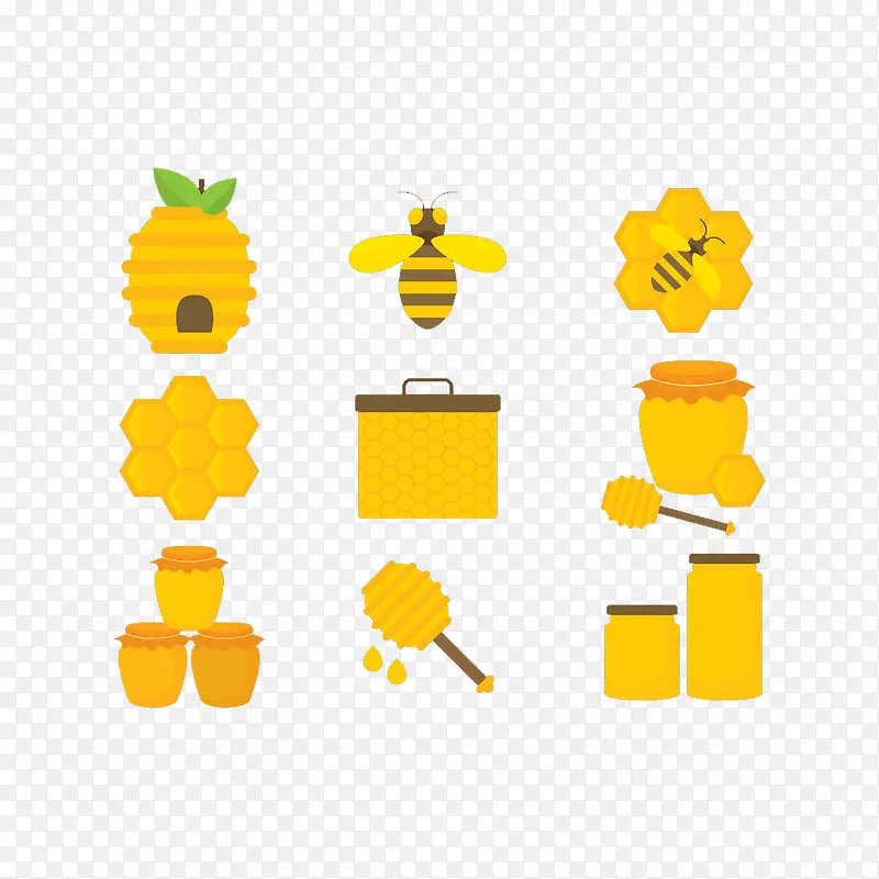 黄色蜜蜂与蜂蜜