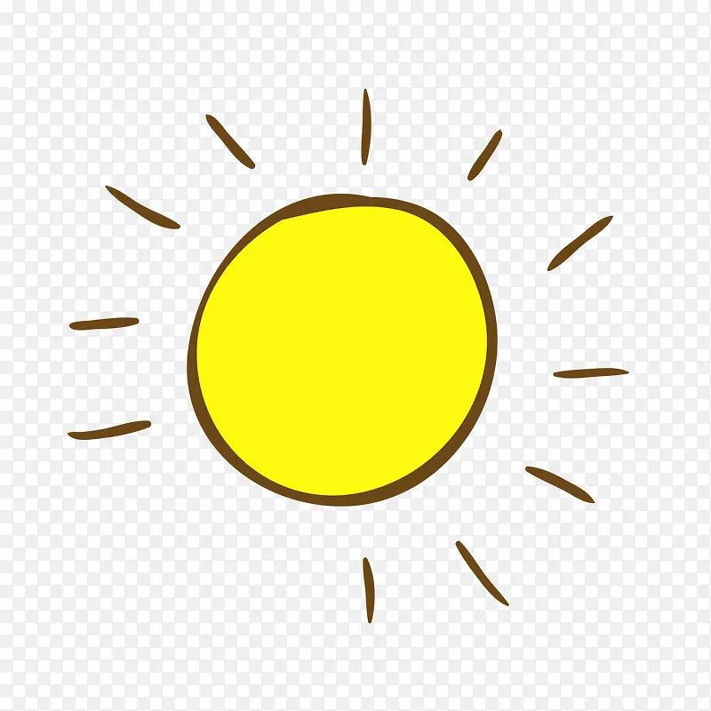 简单手绘黄色太阳