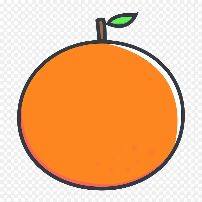橙色水果橙子卡通图标