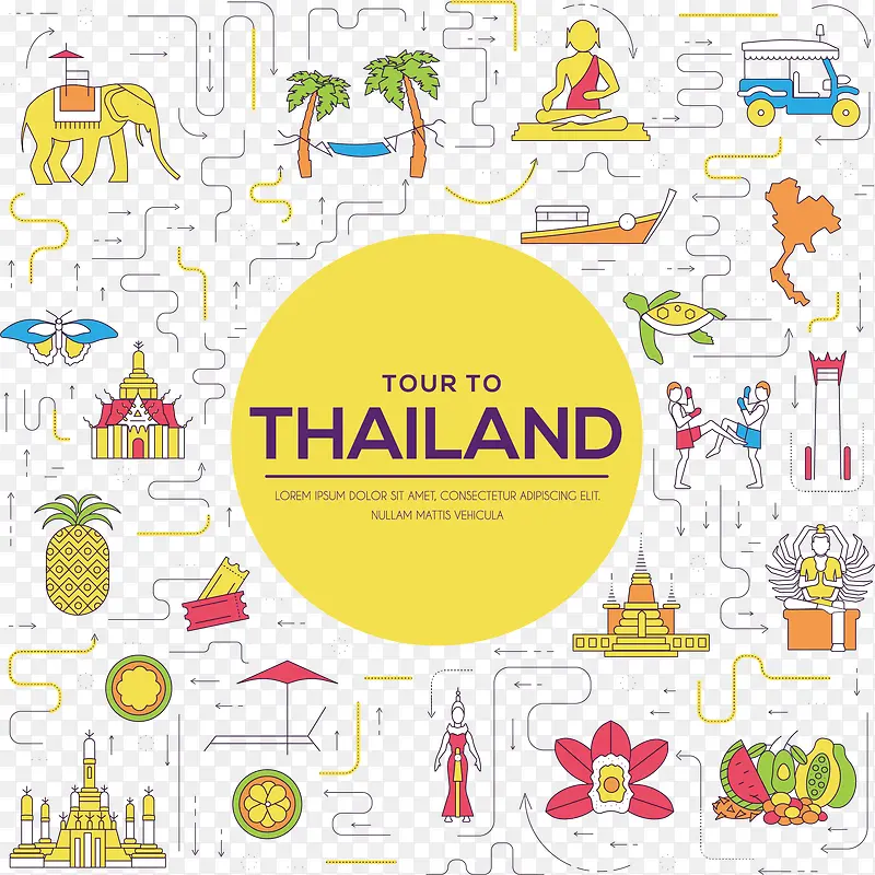 泰国风情矢量图