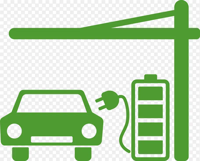 绿色加油的小汽车素材图