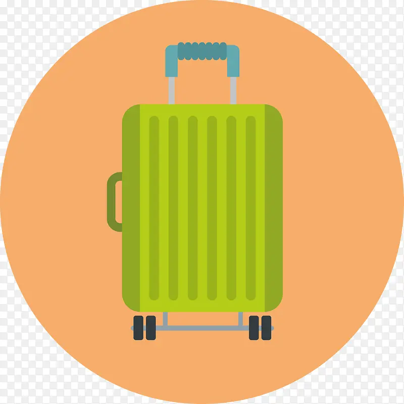 扁平化绿色行李箱图标矢量图