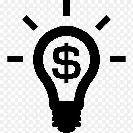 灯泡与美元符号象征的商业思想图标