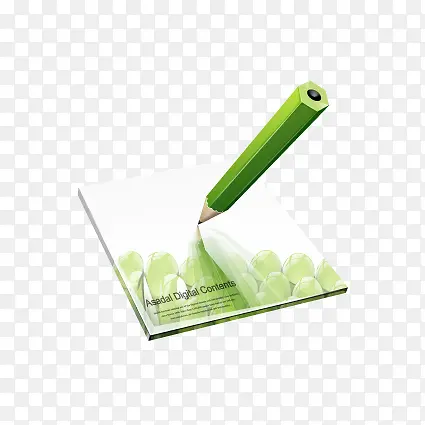 绿色质感铅笔