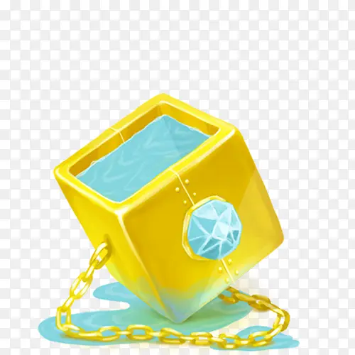 可爱魔力盒子PNG图标锁链绿色钻石