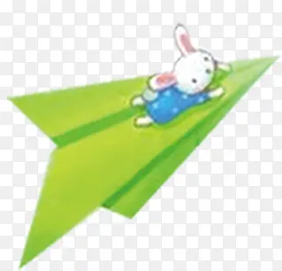 卡通可爱小兔子坐纸飞机