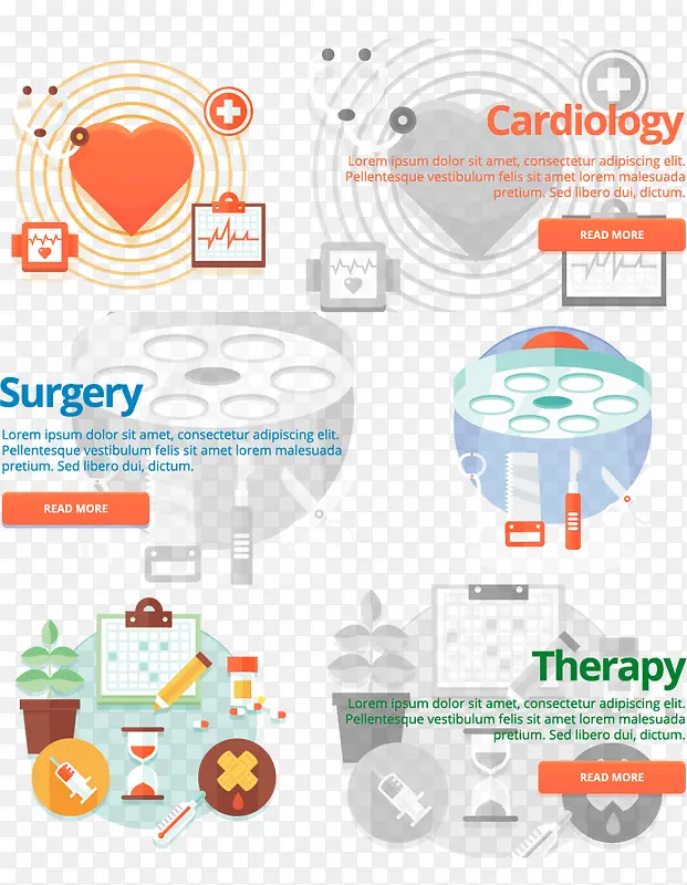 医院医疗主题创意图标矢量素材